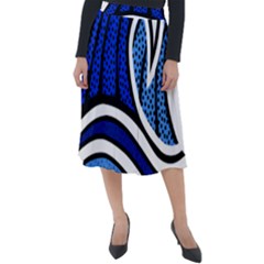 Print Water Waves Classic Velour Midi Skirt 