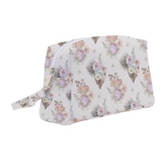 Roses-white Wristlet Pouch Bag (medium) by nateshop