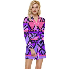 Seamless-181 Long Sleeve Satin Robe
