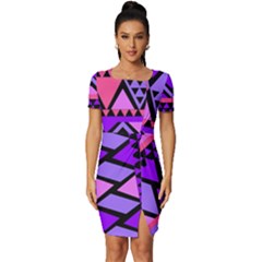 Seamless-181 Fitted Knot Split End Bodycon Dress
