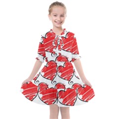 Seamless-heart-red Kids  All Frills Chiffon Dress