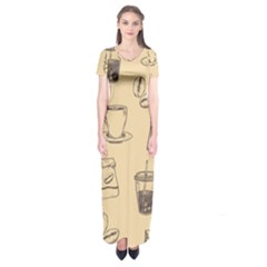 Coffee-56 Short Sleeve Maxi Dress