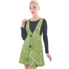 Angel-1 Plunge Pinafore Velour Dress