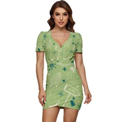 Angel-1 Low Cut Cap Sleeve Mini Dress