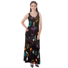 Fabric-65 Sleeveless Velour Maxi Dress