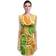 Fruits-orange Sleeveless Velvet Midi Dress