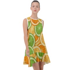 Fruits-orange Frill Swing Dress
