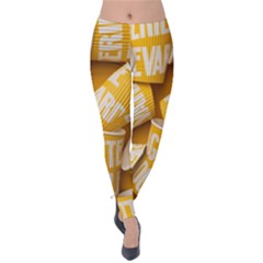 Yellow-cups Velvet Leggings