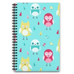 Owls Owl Bird Cute Animal Art Vector  Pattern Colorful 5 5  X 8 5  Notebook