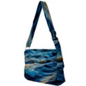 Waves Wave Water Blue Sea Ocean Abstract Full Print Messenger Bag (L) View2