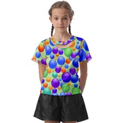 Background Pattern Design Colorful Bubbles Kids  Front Cut Tee