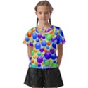 Background Pattern Design Colorful Bubbles Kids  Front Cut Tee View1