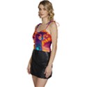 Sci-fi Fantasy Art Painting Colorful Pattern Flowy Camisole Tie Up Top View2