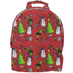 Santa Snowman Gift Holiday Christmas Cartoon Mini Full Print Backpack by Ravend