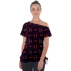 Hot Peppers Off Shoulder Tie-up Tee