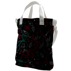 Abstract Pattern Canvas Messenger Bag