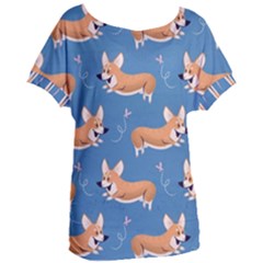 Corgi Patterns Women s Oversized Tee