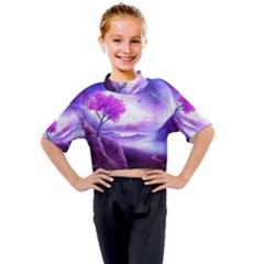 Fantasy World Kids Mock Neck Tee