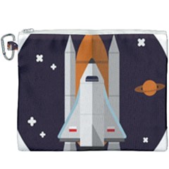 Rocket Space Universe Spaceship Canvas Cosmetic Bag (xxxl) by Salman4z