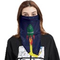 Rocket Halftone Astrology Astronaut Face Covering Bandana (Triangle) View1