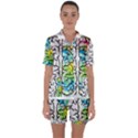 Brain Mind Psychology Idea Drawing Satin Short Sleeve Pajamas Set View1
