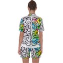 Brain Mind Psychology Idea Drawing Satin Short Sleeve Pajamas Set View2