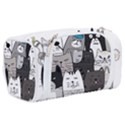 Cute Cat Hand Drawn Cartoon Style Toiletries Pouch View2