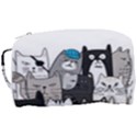Cute Cat Hand Drawn Cartoon Style Toiletries Pouch View3