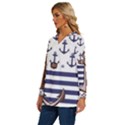 Anchor Background Design Long Sleeve Drawstring Hooded Top View2