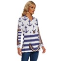 Anchor Background Design Long Sleeve Drawstring Hooded Top View3