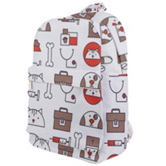 Vector Thin Line Art Vet Seamless Pattern Classic Backpack