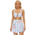 French Bulldog Dog Seamless Pattern Vintage Style Bikini Top and Skirt Set  View1