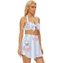 French Bulldog Dog Seamless Pattern Vintage Style Bikini Top and Skirt Set  View3