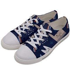 Colorful Cute Cat Seamless Pattern Men s Low Top Canvas Sneakers