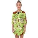 Cute Hand Drawn Cat Seamless Pattern Half Sleeve Chiffon Kimono View1