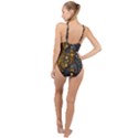 Yin-yang-owl-doodle-ornament-illustration High Neck One Piece Swimsuit View2