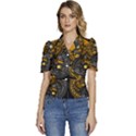 Yin-yang-owl-doodle-ornament-illustration Puffed Short Sleeve Button Up Jacket View1