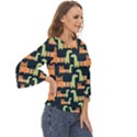 Seamless-pattern-with-cats Cut Out Wide Sleeve Top View3