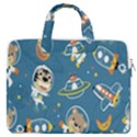Seamless-pattern-funny-astronaut-outer-space-transportation MacBook Pro 16  Double Pocket Laptop Bag  View1