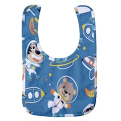 Seamless-pattern-funny-astronaut-outer-space-transportation Baby Bib