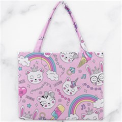 Beautiful-cute-animals-pattern-pink Mini Tote Bag