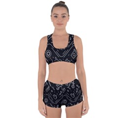Coffee-background Racerback Boyleg Bikini Set