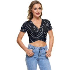 Coffee-background Short Sleeve Foldover Tee