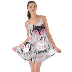 Big-set-with-cute-cartoon-animals-bear-panda-bunny-penguin-cat-fox Love The Sun Cover Up
