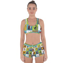Egypt-travel-items-icons-set-flat-style Racerback Boyleg Bikini Set