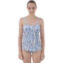 Cute-seagulls-seamless-pattern-light-blue-background Twist Front Tankini Set View1