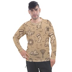 Egyptian-seamless-pattern-symbols-landmarks-signs-egypt Men s Pique Long Sleeve Tee