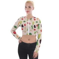 Vegetables Long Sleeve Cropped Velvet Jacket