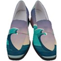 Tsunami Tidal Waves Wave Minimalist Ocean Sea Women s Chunky Heel Loafers View1