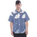 Clouds Rain Paper Raindrops Weather Sky Raining Men s Short Sleeve Shirt View1